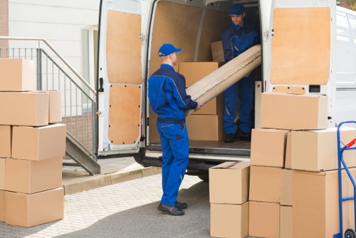 Student removal van near Hampstead accommodation