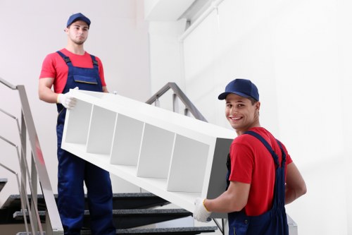 Loading boxes into a van for a Hampstead move