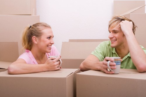 Packing boxes and supplies prepared for a Hampstead home move