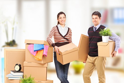 Commercial moving team planning a business relocation in Hampstead