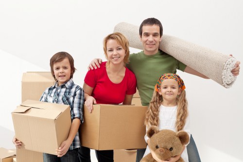 Careful loading of furniture into a moving van